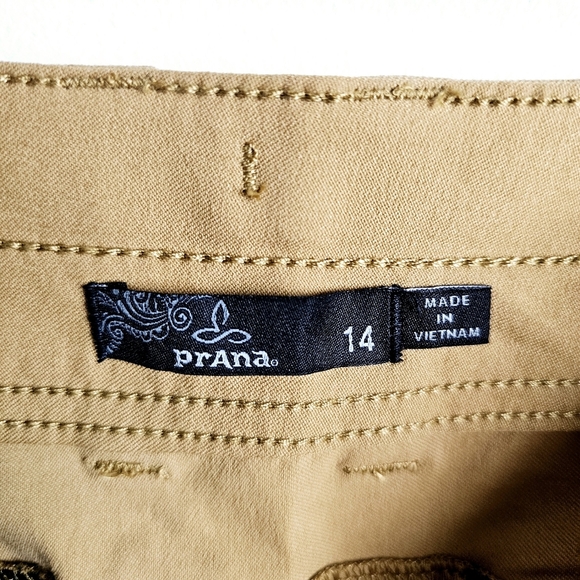 Prana Mustard Yellow Camel Capri Pants NWT - Picture 4 of 11